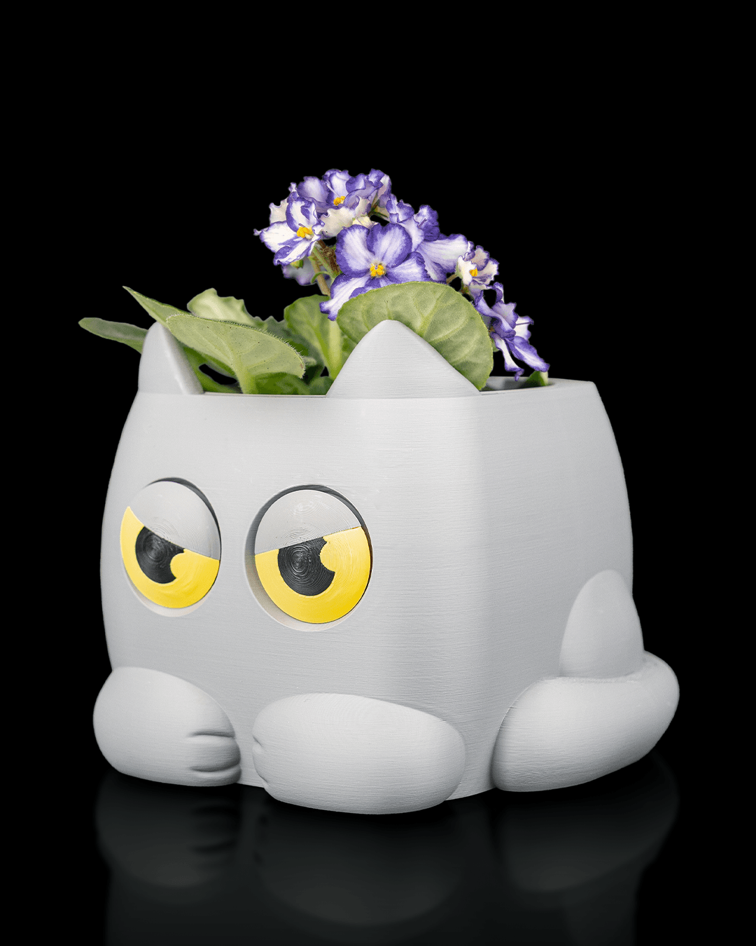 Vaso de Planta Interativo Gato Irritado – Indicador de Rega para Plantas e Suculentas