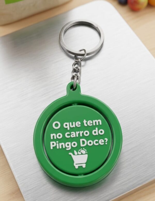 Chaveiro Giratório "O que tem no carro do Pingo Doce"